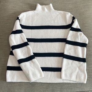 Banana Republic cream and black merino sweater